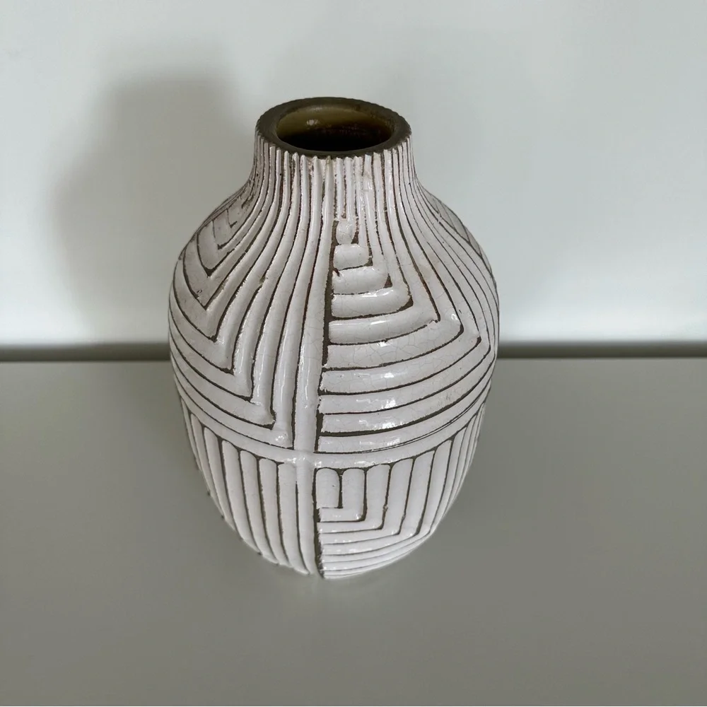 West Elm Ribbed Ceramic Stoneware Vase